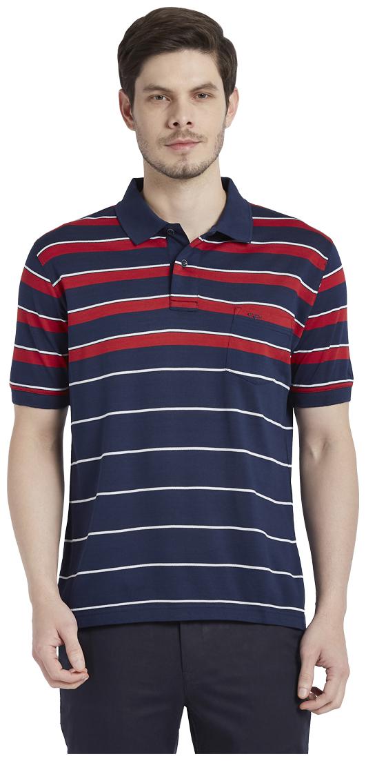 

ColorPlus Men Navy blue Red Regular fit Cotton Polo collar T-Shirt - Pack Of 1