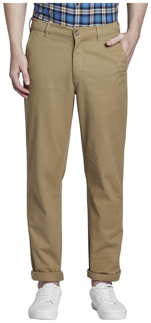 

ColorPlus Men Brown Solid Tapered fit Regular trousers