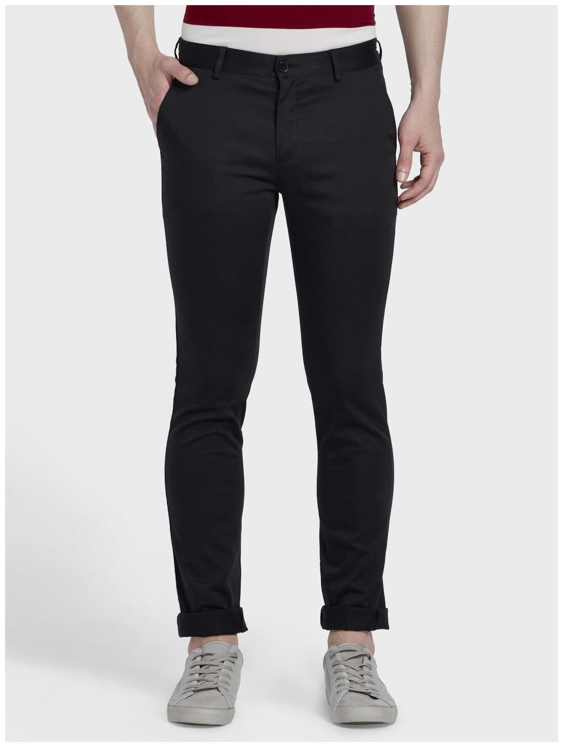 

ColorPlus Men Black Solid Regular fit Regular trousers