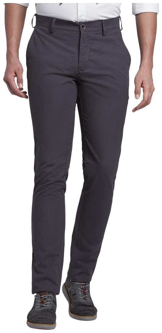 

ColorPlus Men Grey Solid Regular fit Regular trousers