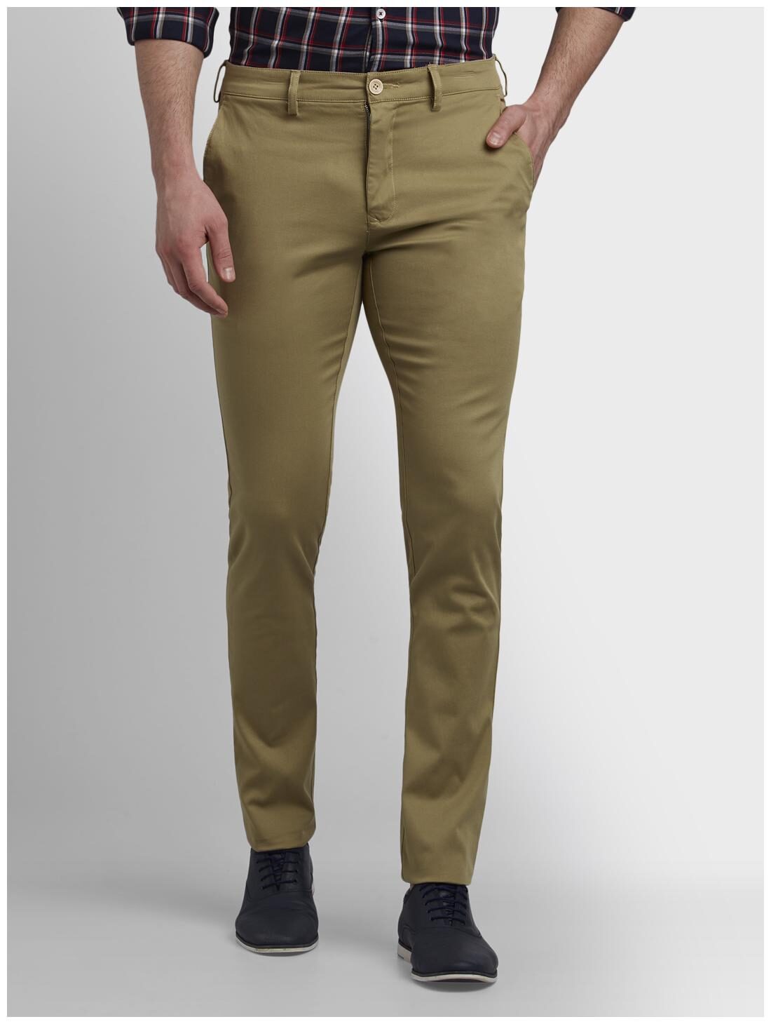 

ColorPlus Men Beige Solid Regular fit Regular trousers