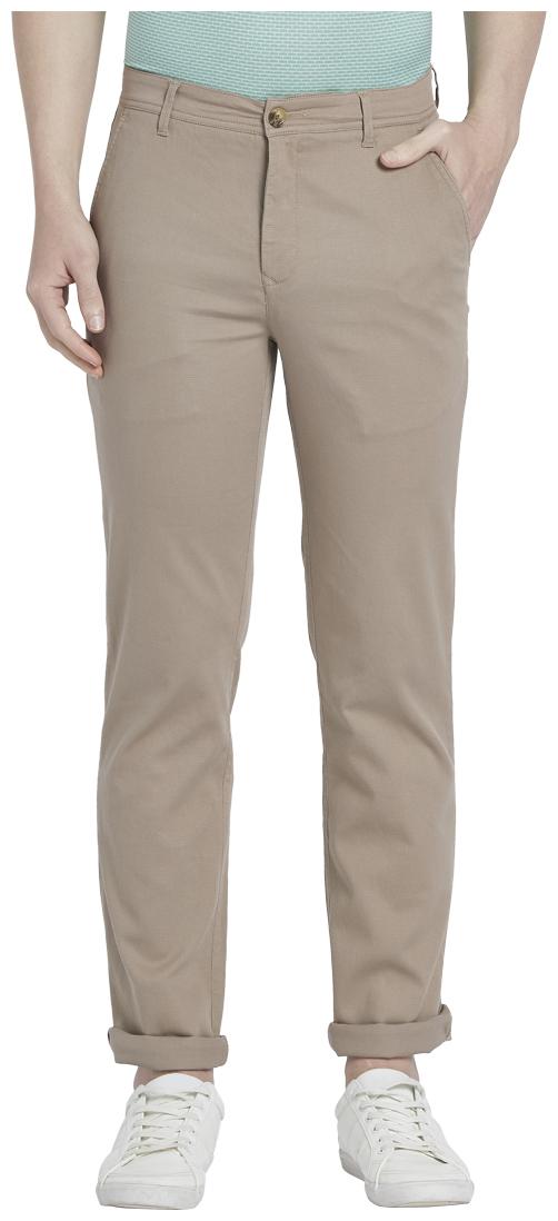 

ColorPlus Men Beige Solid Regular fit Regular trousers