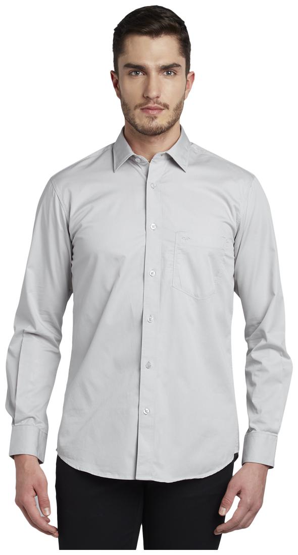 

ColorPlus Men Grey Solid Regular Fit Casual Shirt