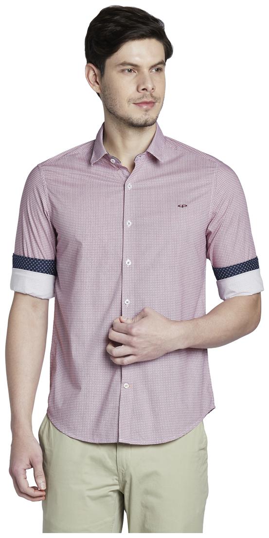 

ColorPlus Men Pink Checked Slim Fit Casual Shirt