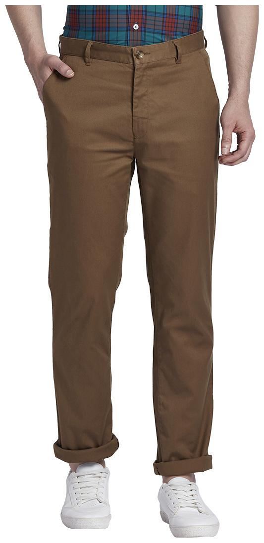 

ColorPlus Men Brown Solid Regular fit Regular trousers