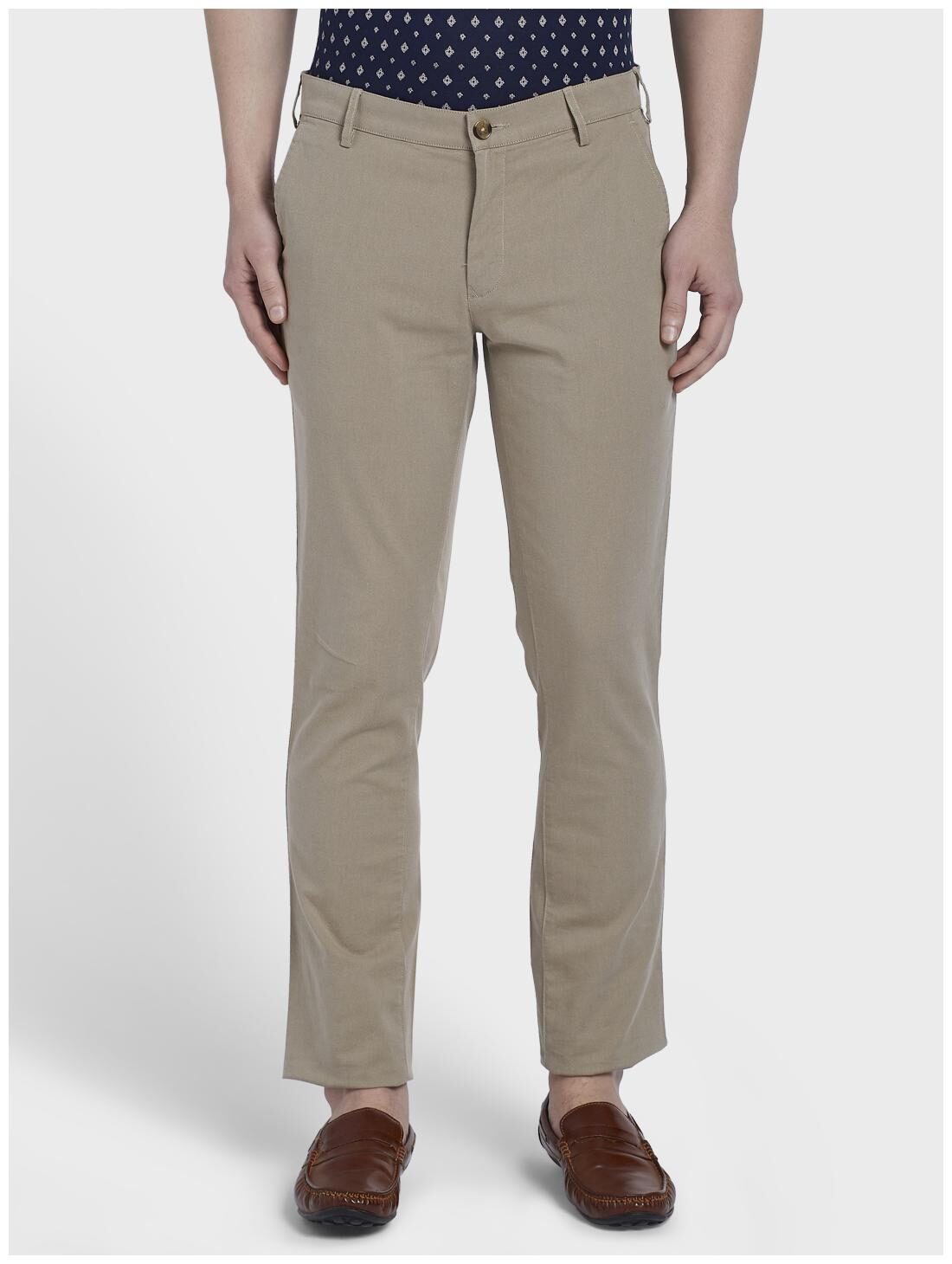 

ColorPlus Men Beige Solid Regular fit Regular trousers