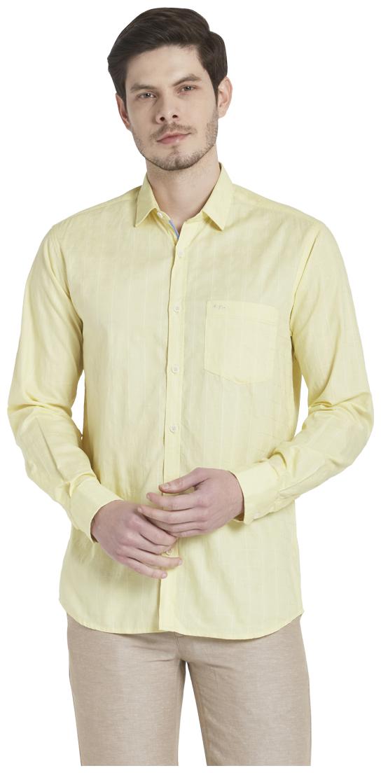 

ColorPlus Men Yellow Checked Regular Fit Casual Shirt