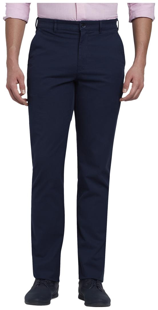 

ColorPlus Men Blue Solid Tapered fit Regular trousers