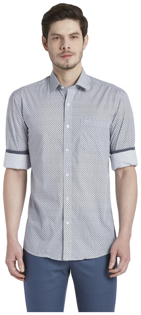 

ColorPlus Men Grey Printed Regular Fit Casual Shirt