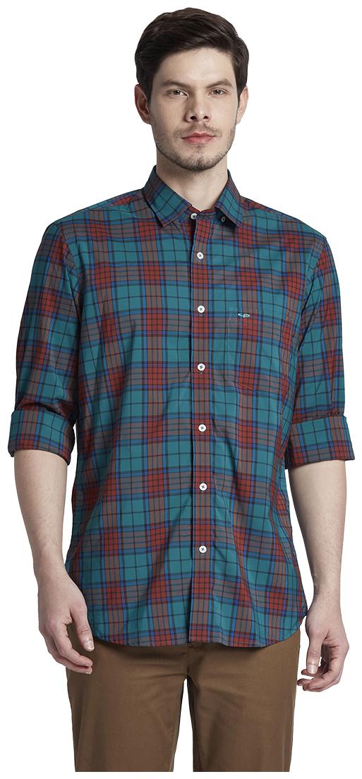 

ColorPlus Men Green Checked Regular Fit Casual Shirt