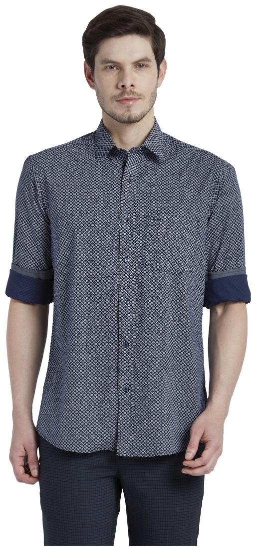 

ColorPlus Men Navy Blue Printed Regular Fit Casual Shirt
