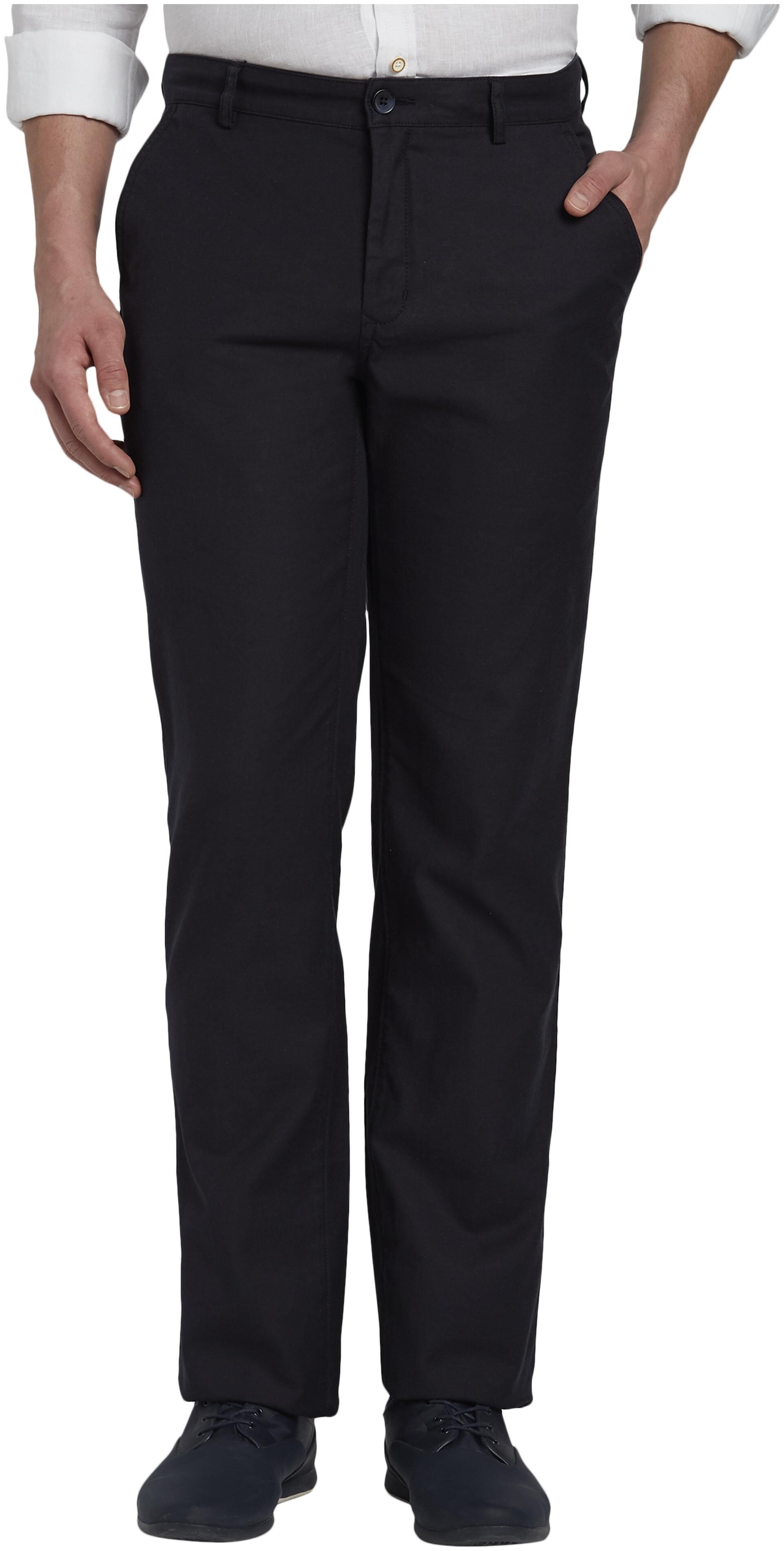 

ColorPlus Men Blue Solid Tapered fit Regular trousers
