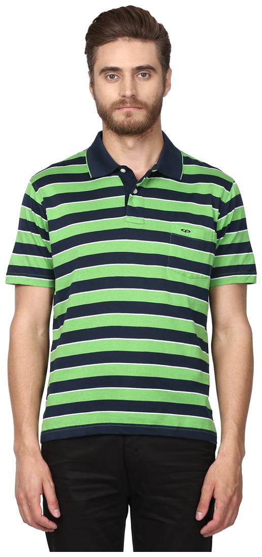 

ColorPlus Men Green Regular fit Cotton Polo collar T-Shirt - Pack Of 1