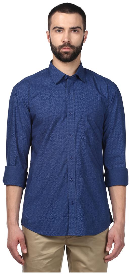 

ColorPlus Men Blue Solid Regular Fit Casual Shirt