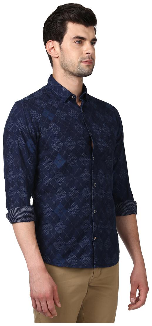 

ColorPlus Men Blue Solid Regular Fit Casual Shirt