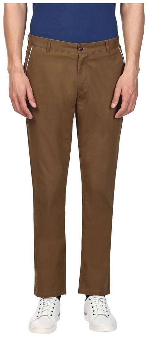 

ColorPlus Men Brown Solid Regular fit Regular trousers