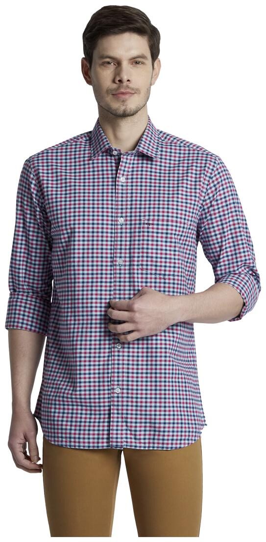 

ColorPlus Men Blue Checked Regular Fit Casual Shirt
