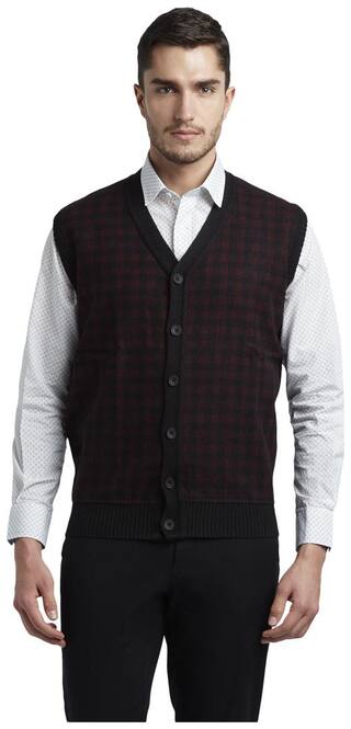 ColorPlus Men Red V neck Pullover