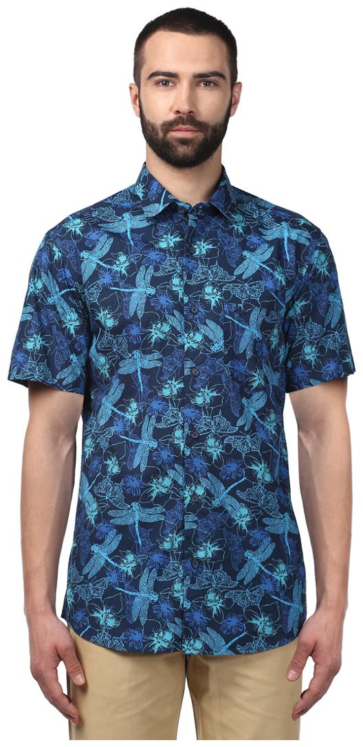 

ColorPlus Men Blue Printed Slim Fit Casual Shirt