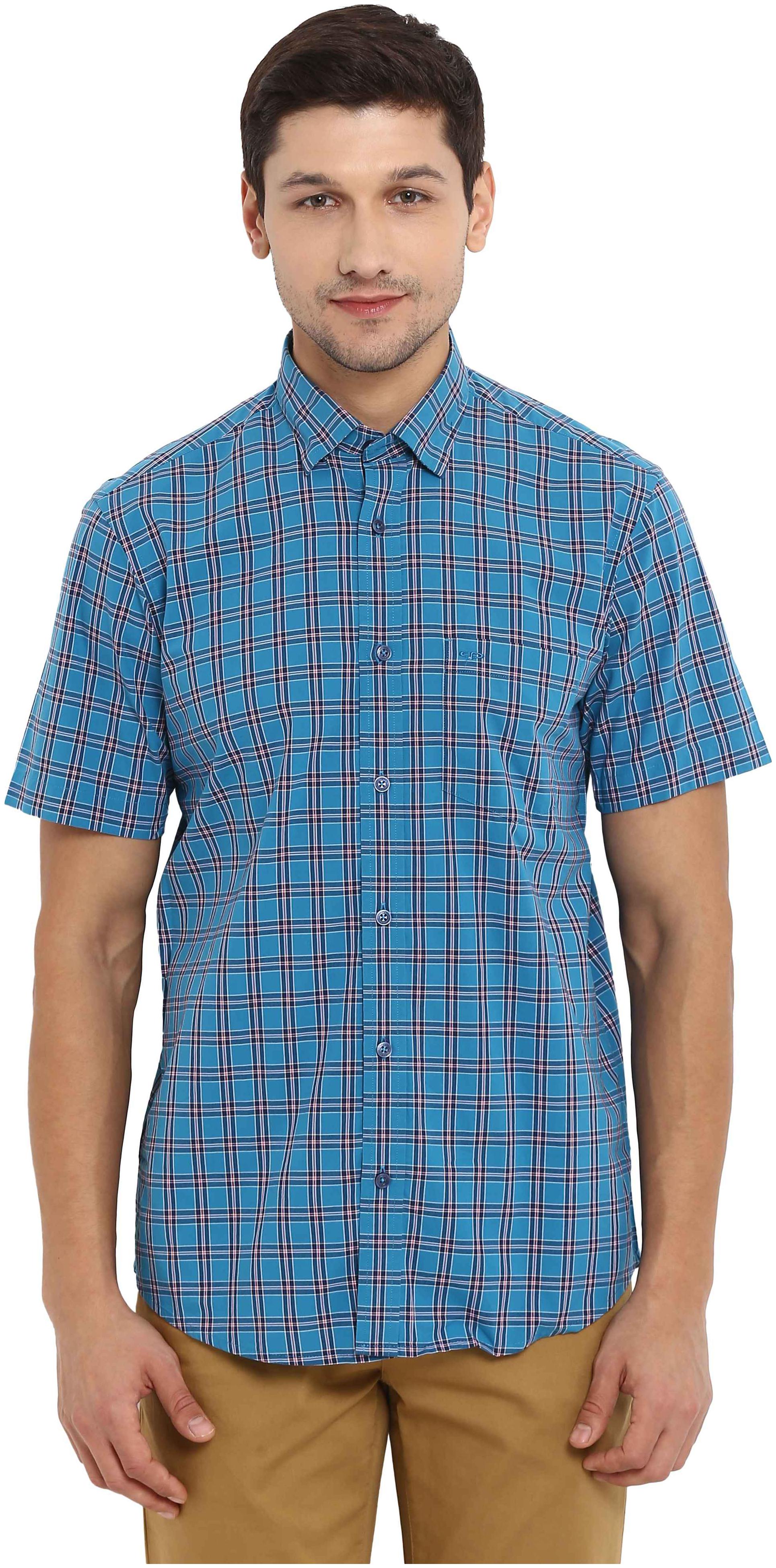 

ColorPlus Men Blue Checked Slim Fit Casual Shirt