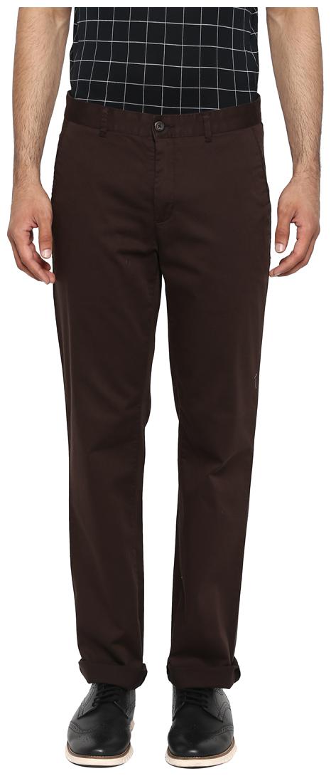 

ColorPlus Men Brown Solid Slim fit Regular trousers