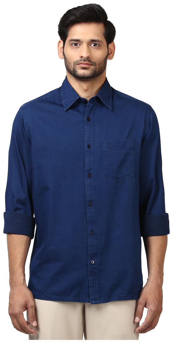

ColorPlus Men Blue Solid Regular Fit Casual Shirt
