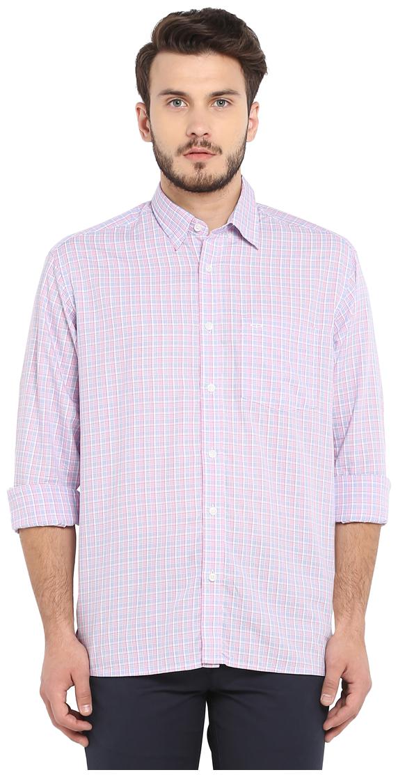 

ColorPlus Men Pink Checked Regular Fit Casual Shirt