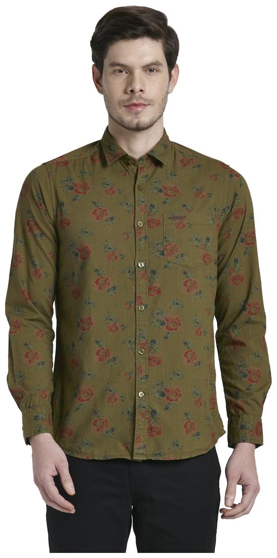 

ColorPlus Men Green Printed Regular Fit Casual Shirt
