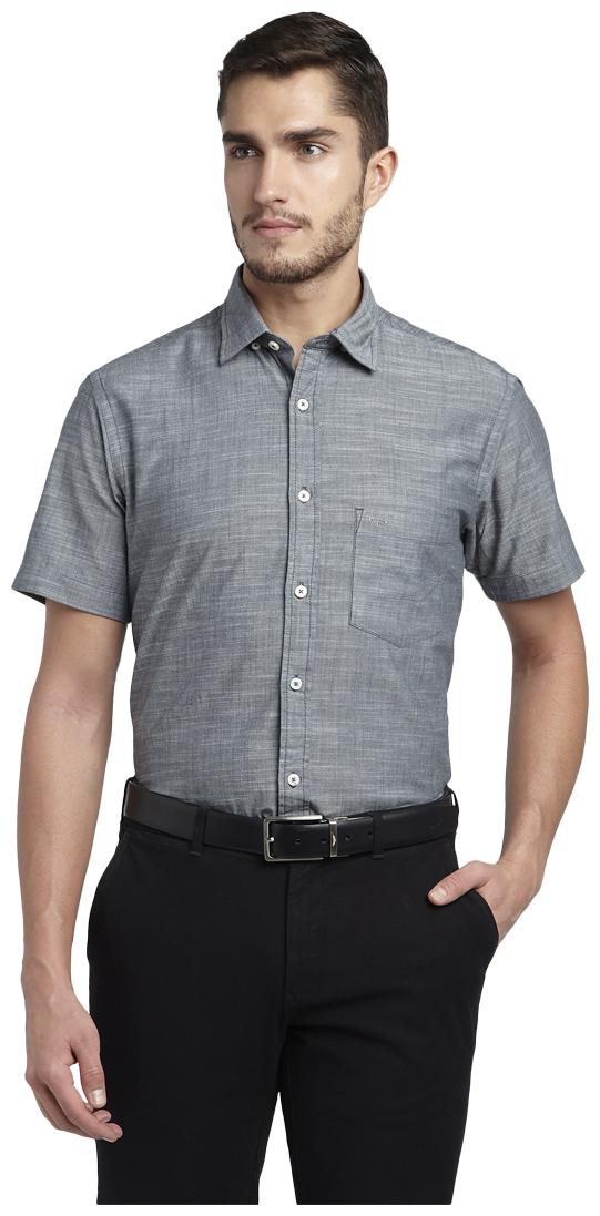 

ColorPlus Men Grey Solid Slim Fit Casual Shirt