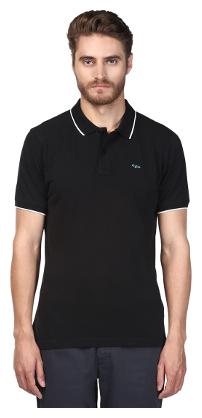 

ColorPlus Men Black Slim fit Cotton Polo collar T-Shirt - Pack Of 1
