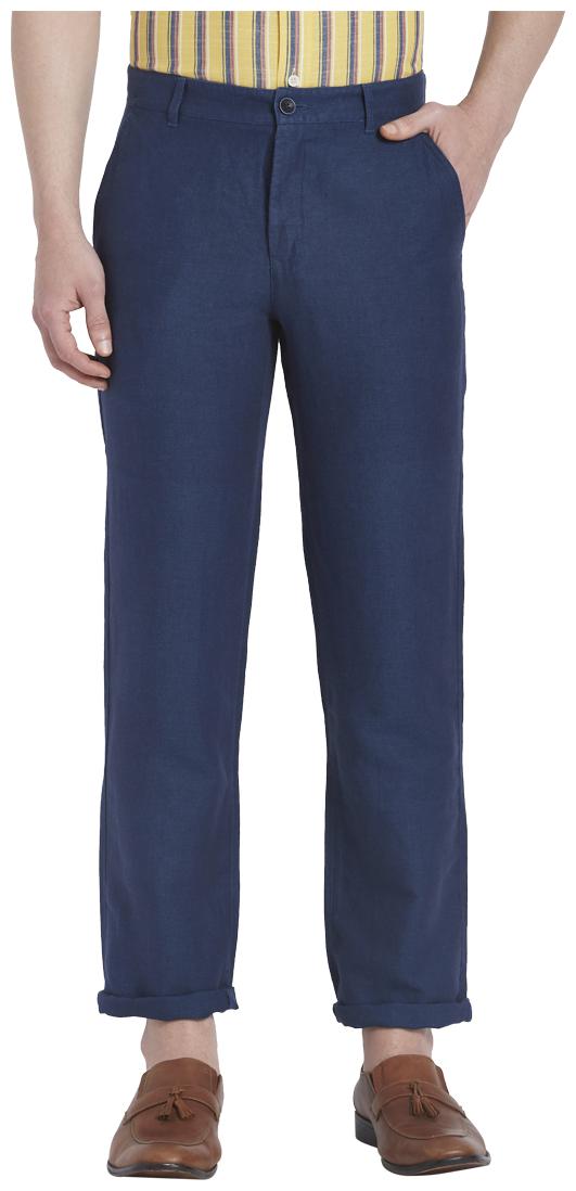 

ColorPlus Men Blue Solid Regular fit Regular trousers