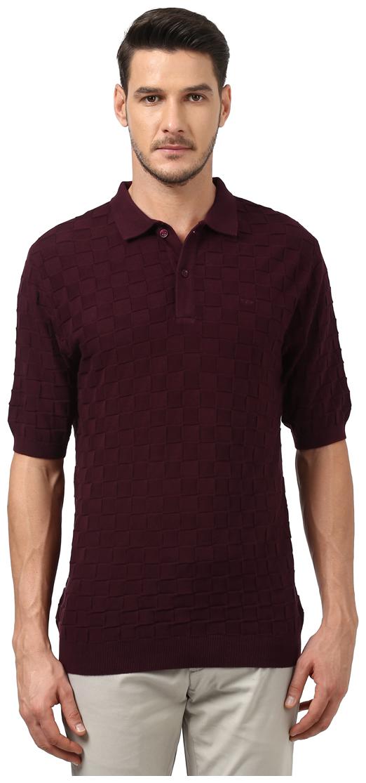 

ColorPlus Men Maroon Regular fit Cotton Polo collar T-Shirt - Pack Of 1