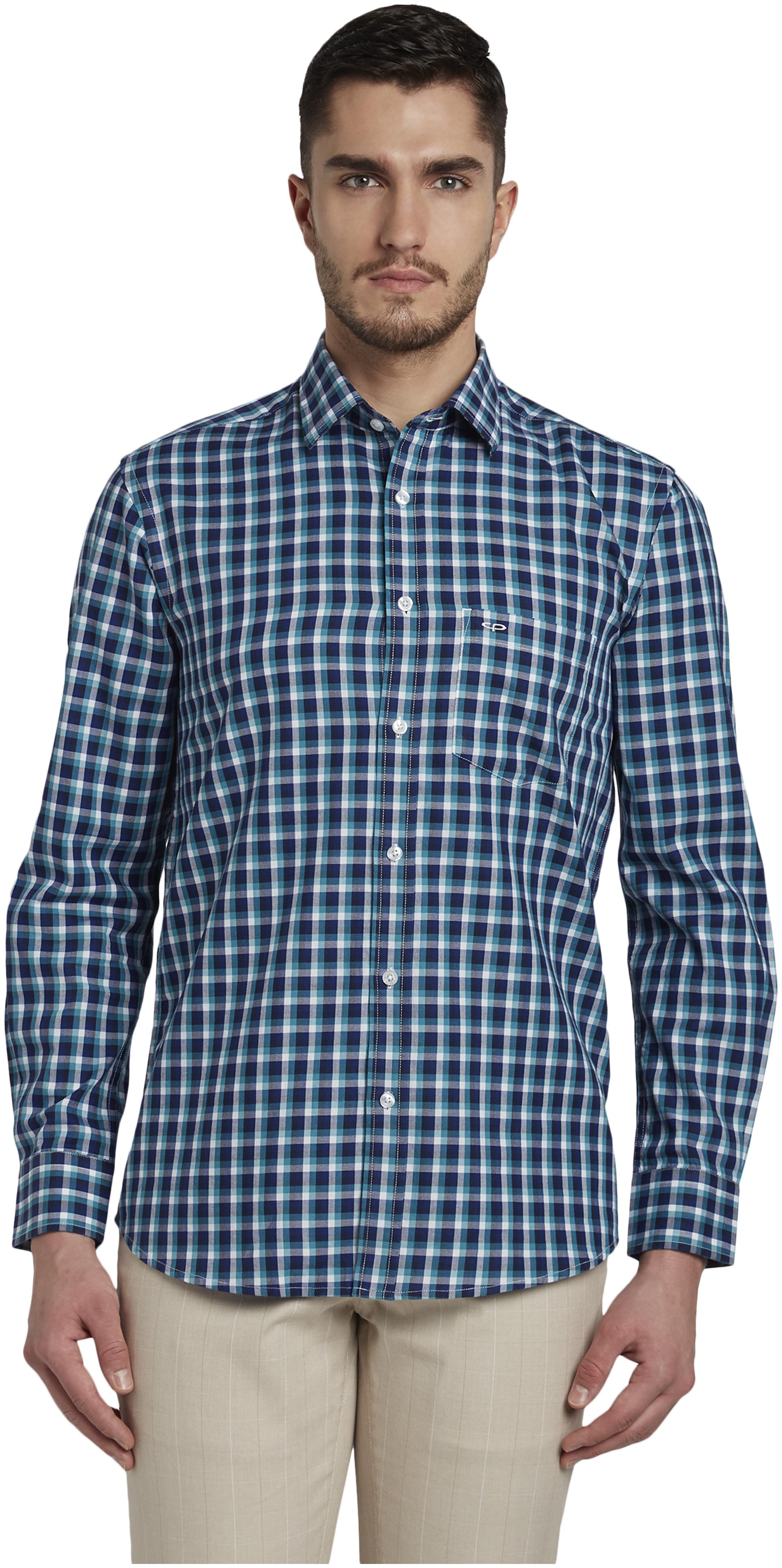 

ColorPlus Men Blue Checked Regular Fit Casual Shirt