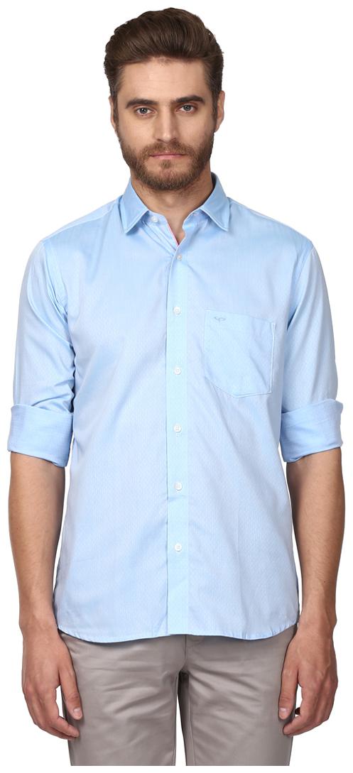 

ColorPlus Men Blue Solid Regular Fit Casual Shirt