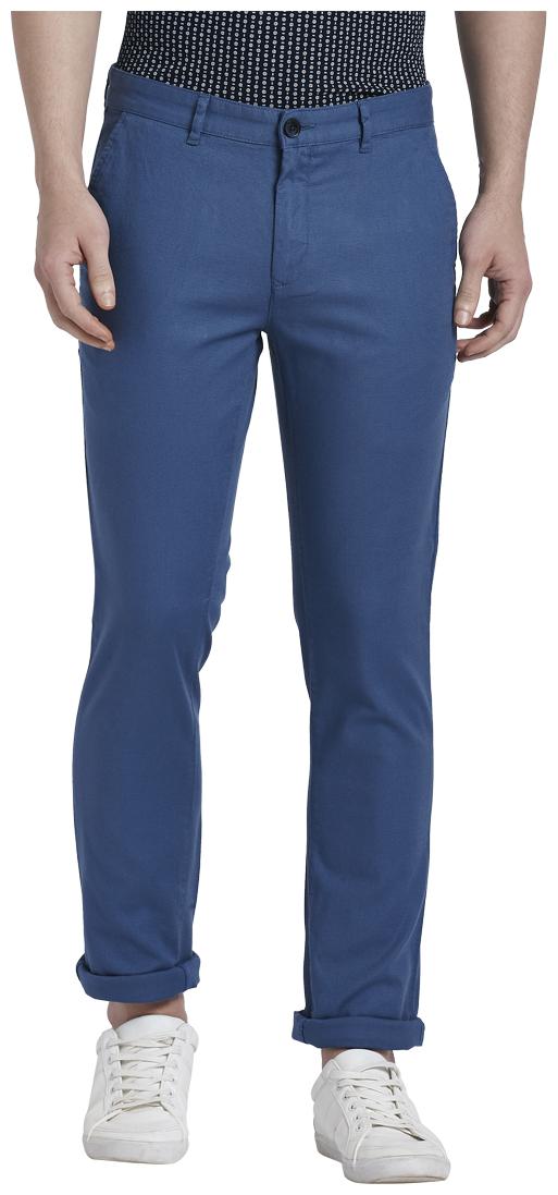 

ColorPlus Men Blue Textured Regular fit Regular trousers