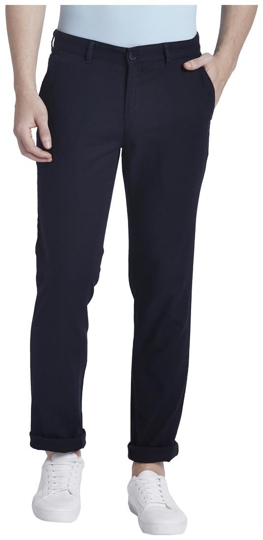 

ColorPlus Men Blue Solid Regular fit Regular trousers