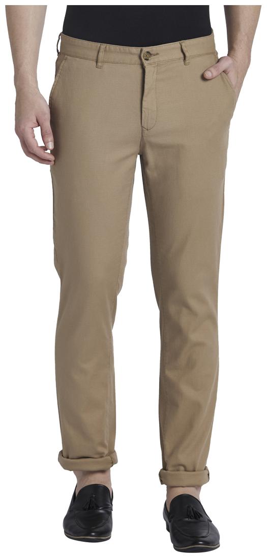 

ColorPlus Men Brown Solid Regular fit Regular trousers