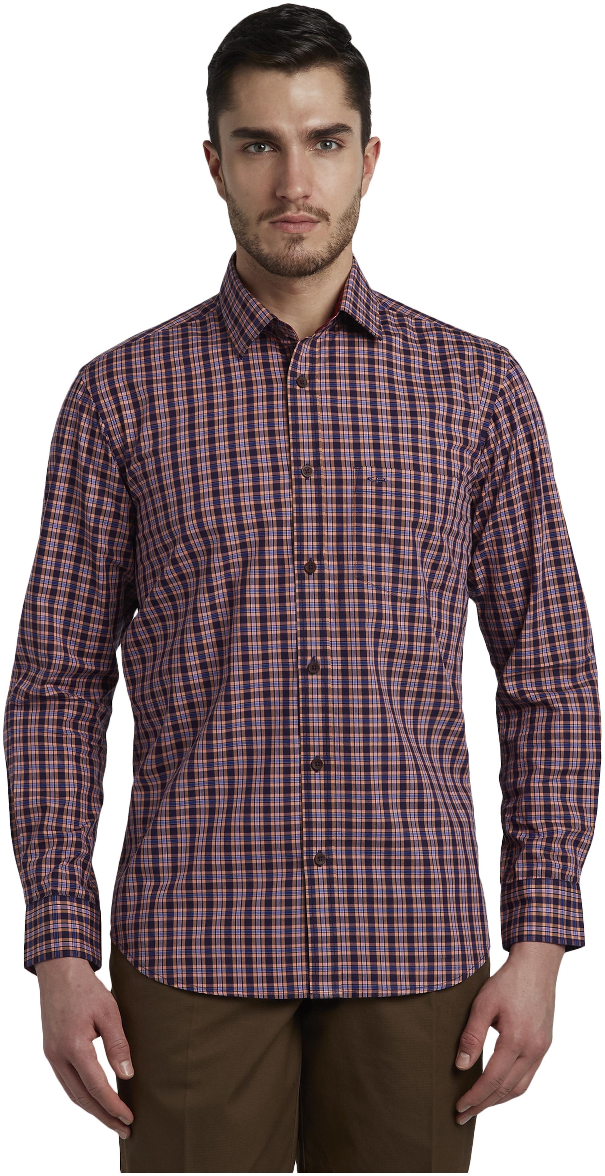 

ColorPlus Men Purple Checked Regular Fit Casual Shirt