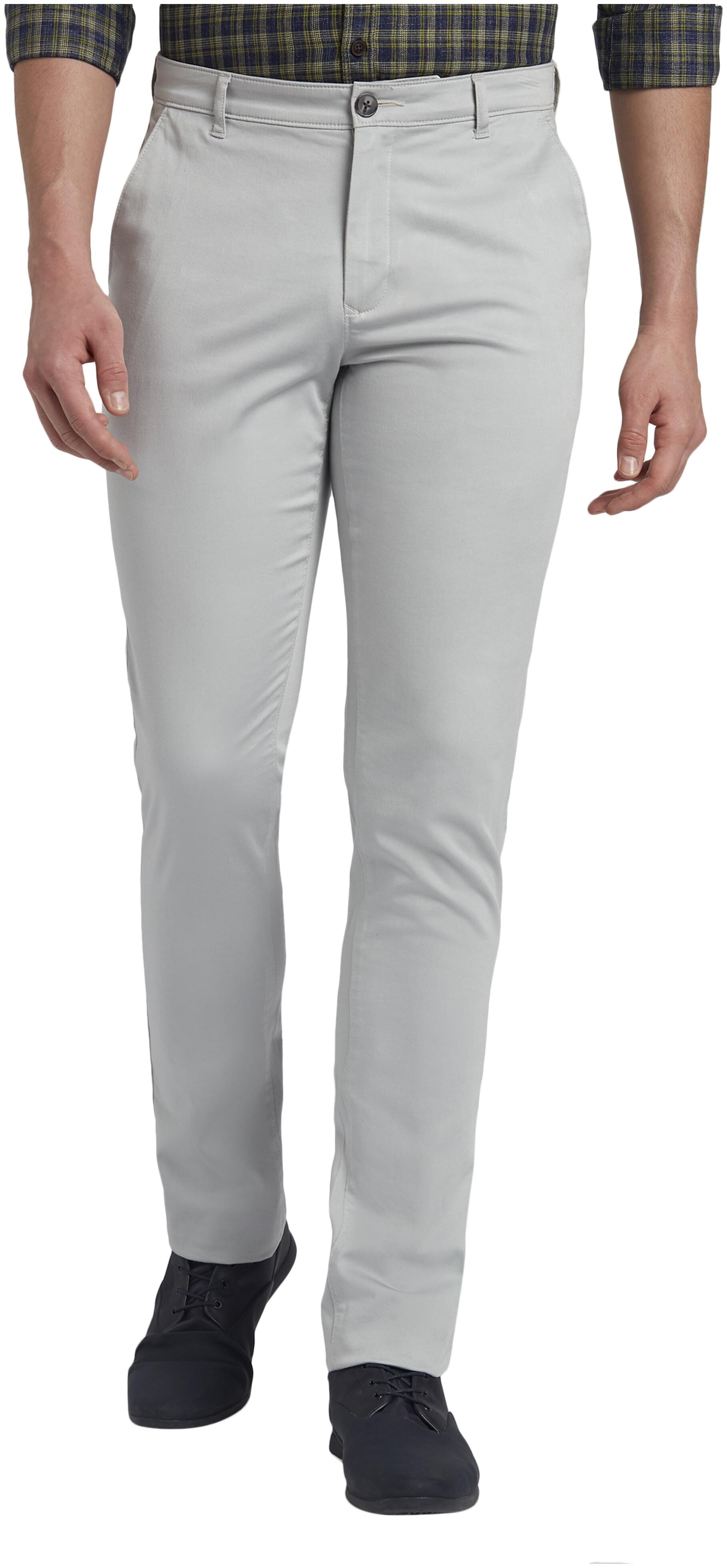 

ColorPlus Men Grey Solid Regular fit Regular trousers