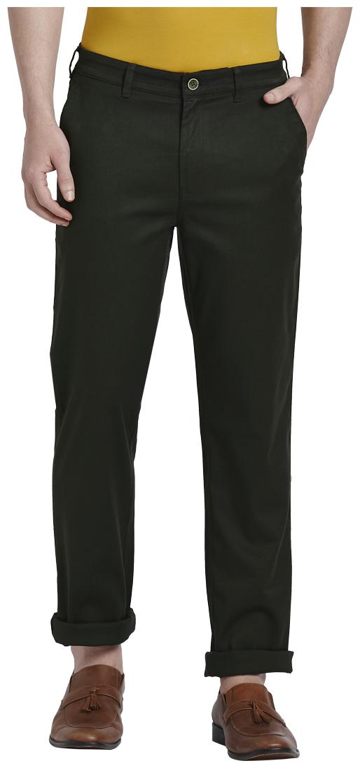 

ColorPlus Men Green Solid Regular fit Regular trousers