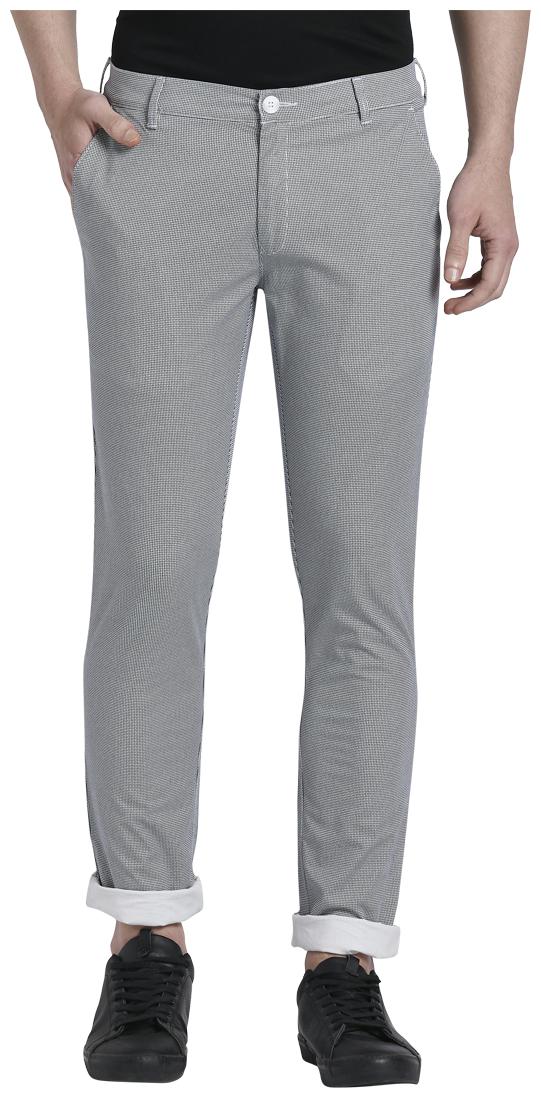 

ColorPlus Men Grey Checked Regular fit Regular trousers