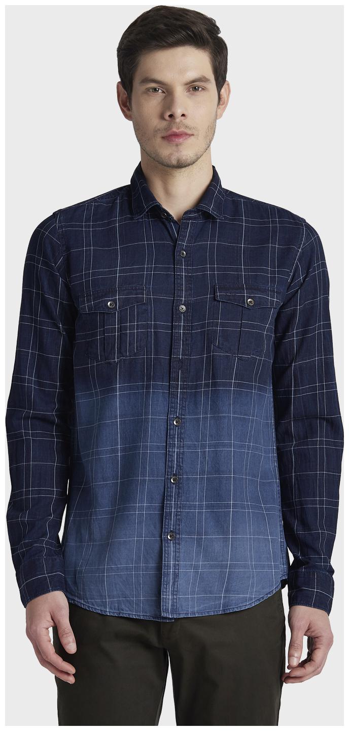 

ColorPlus Men Blue Checked Regular Fit Casual Shirt
