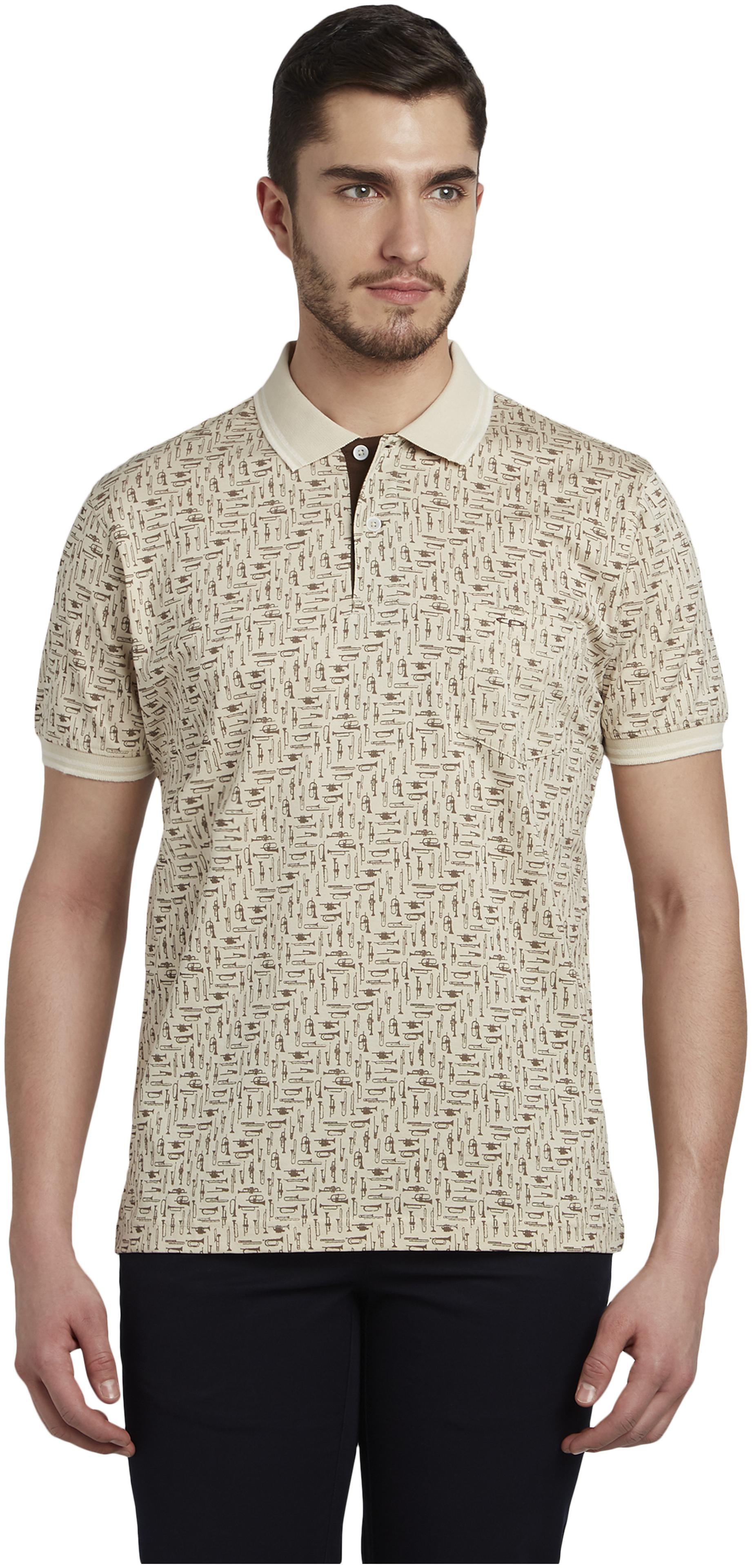 

ColorPlus Men Grey Regular fit Cotton Polo collar T-Shirt - Pack Of 1
