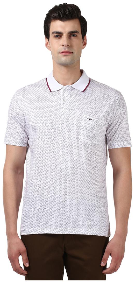 

ColorPlus Men White Regular fit Cotton Polo collar T-Shirt - Pack Of 1