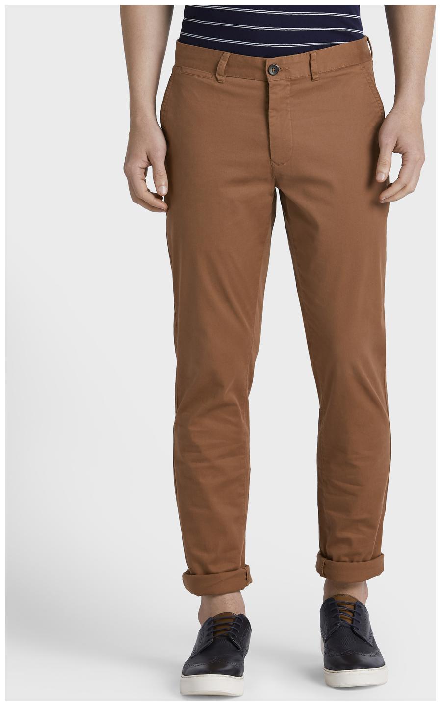 

ColorPlus Men Brown Solid Regular fit Wrinkle free Regular trousers