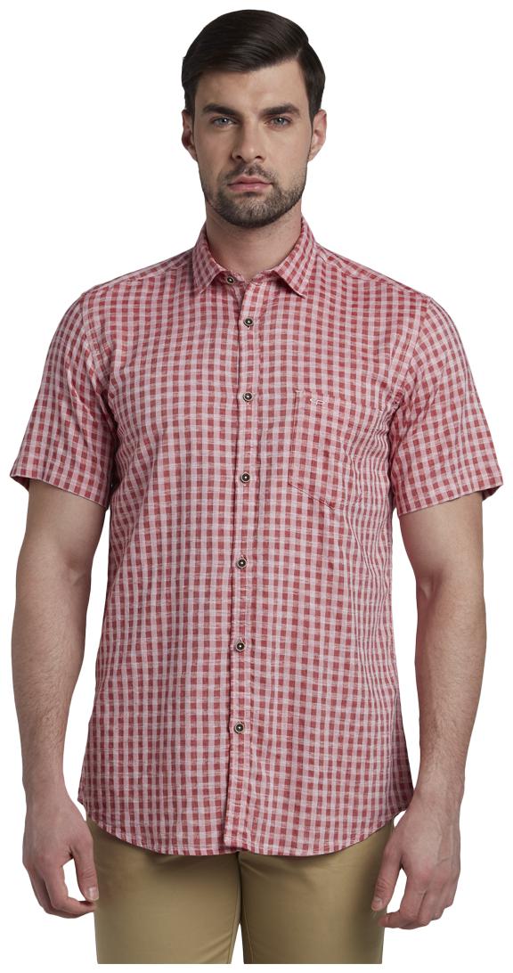 

ColorPlus Men Red Checked Slim Fit Casual Shirt