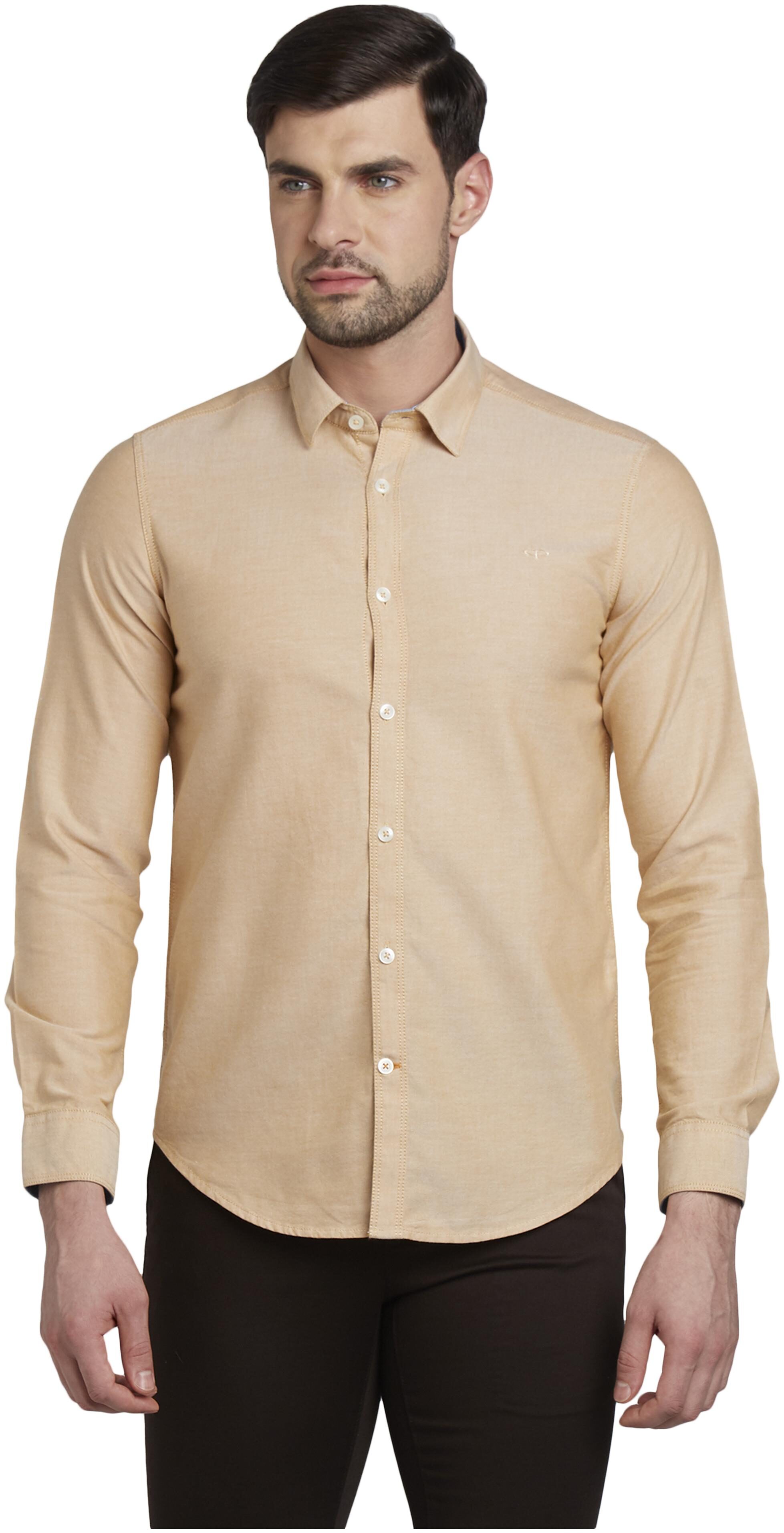

ColorPlus Men Yellow Solid Slim Fit Casual Shirt
