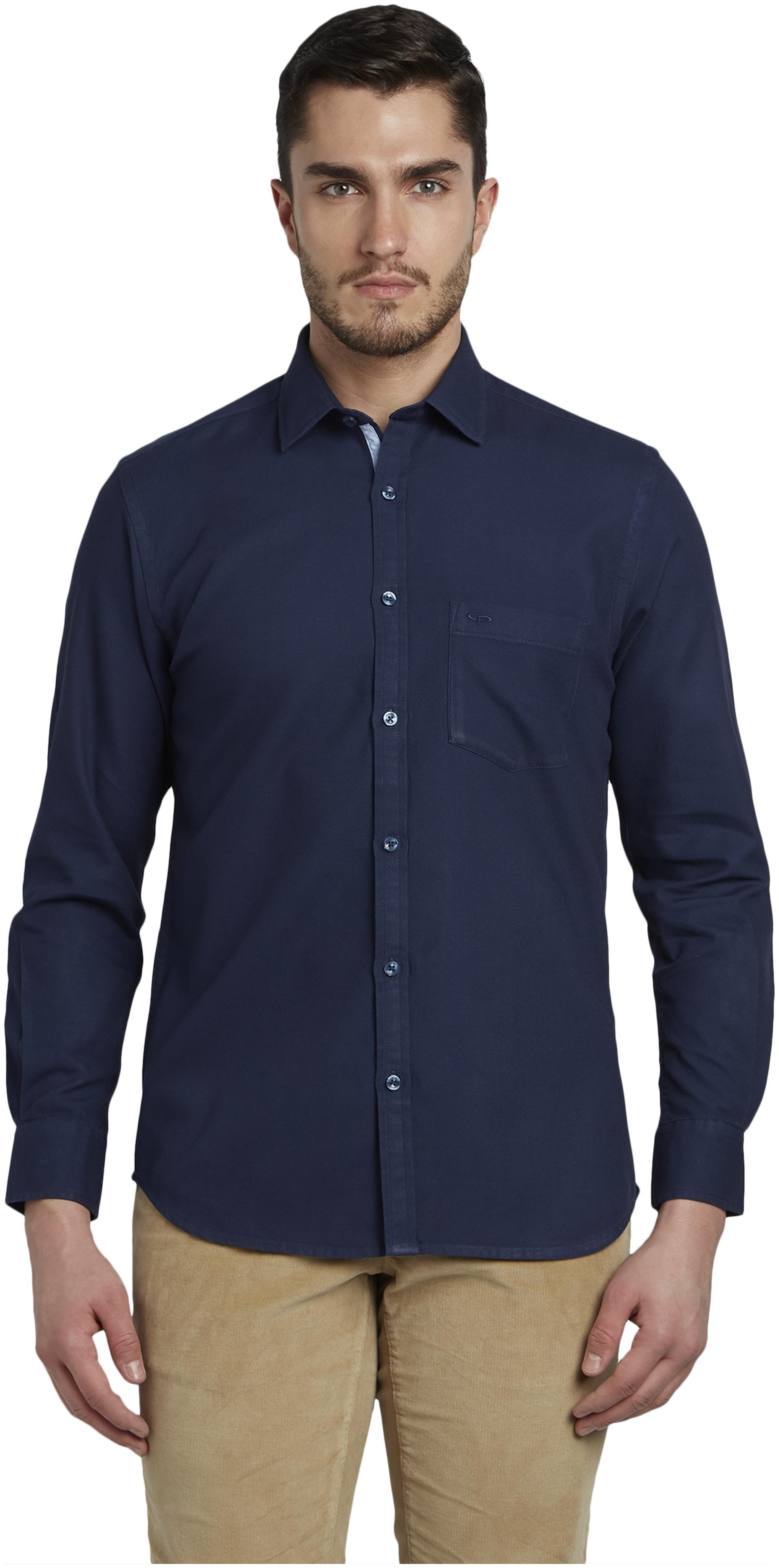

ColorPlus Men Blue Solid Regular Fit Casual Shirt