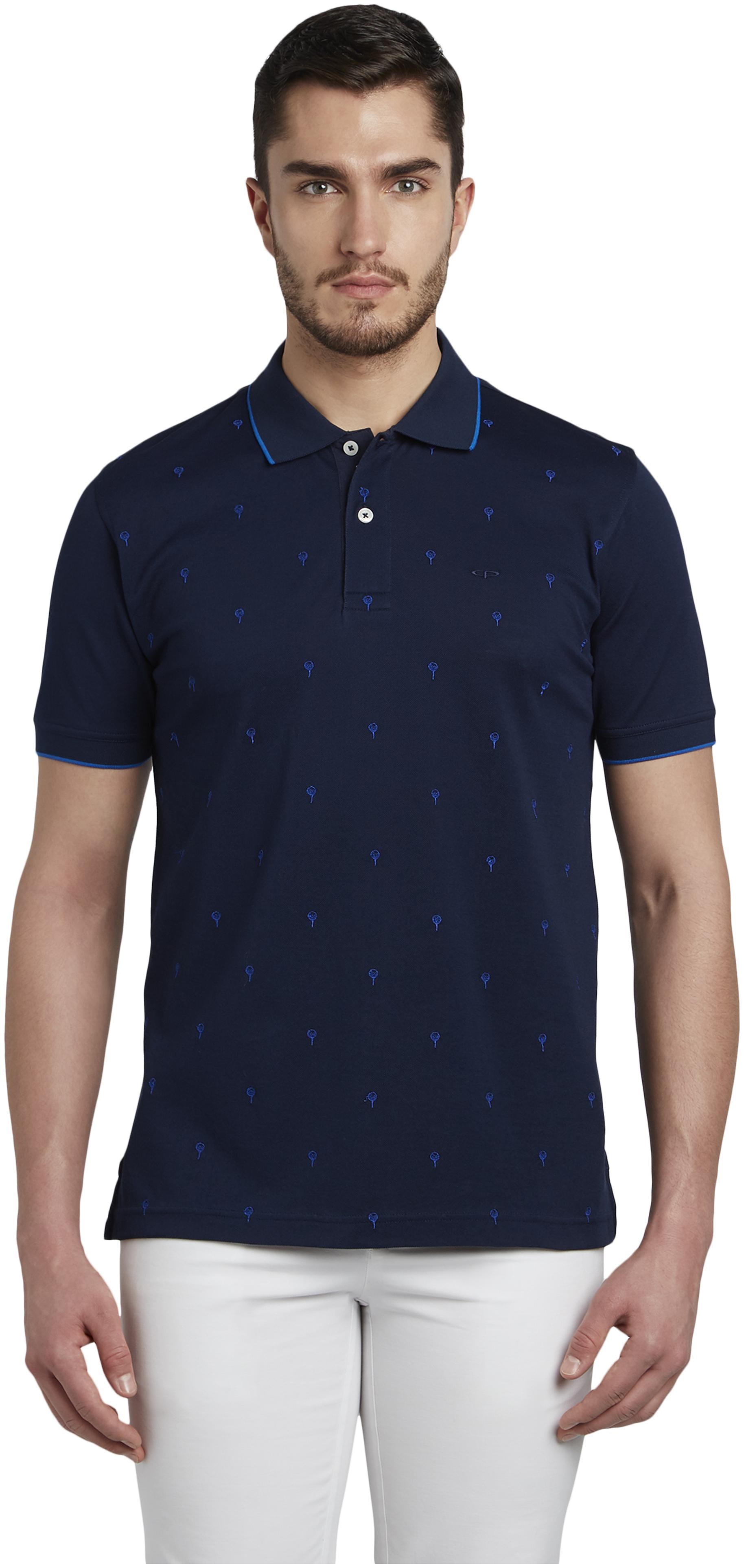 

ColorPlus Men Navy blue Regular fit Cotton Polo collar T-Shirt - Pack Of 1