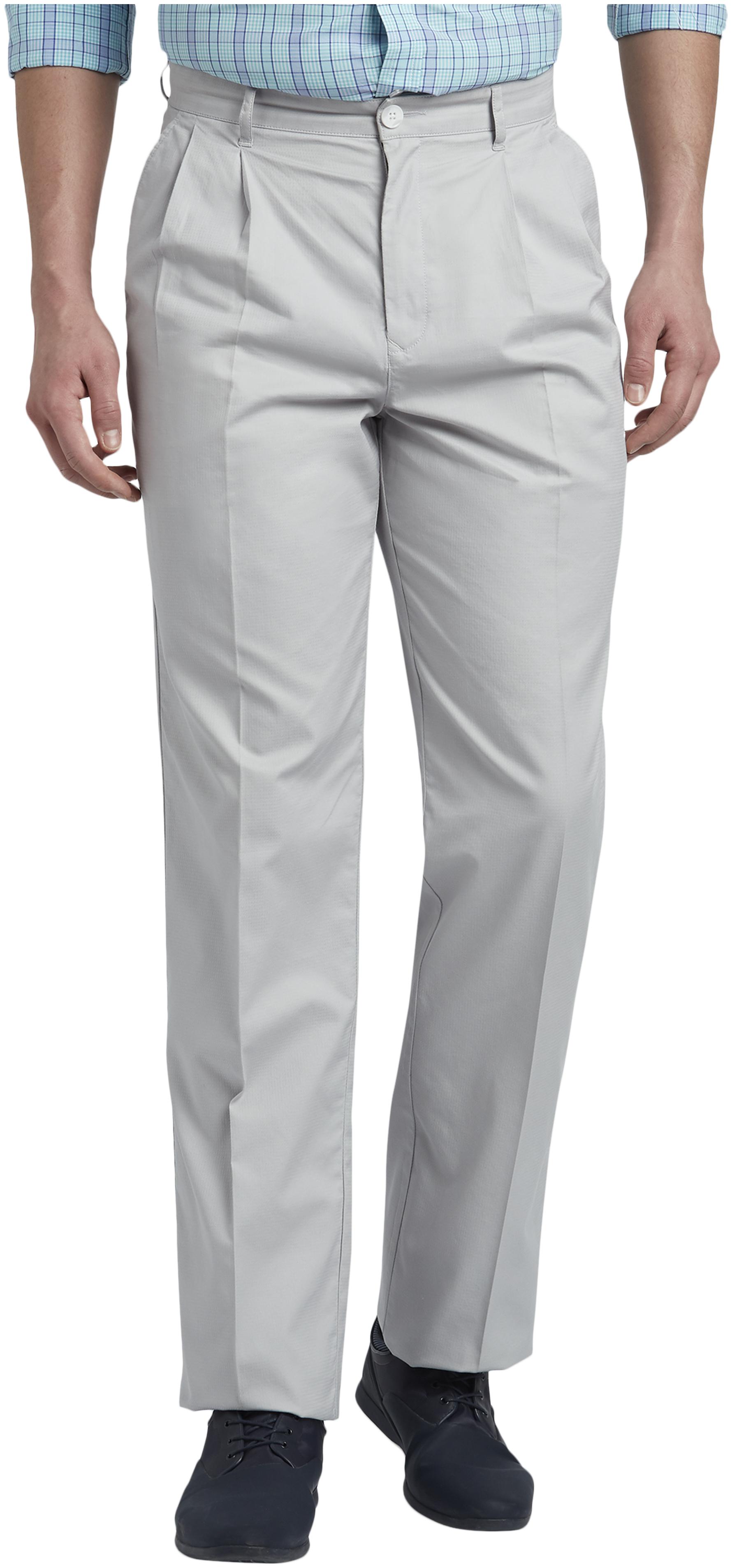 

ColorPlus Men Grey Solid Regular fit Regular trousers